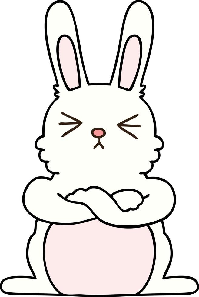 quirky hand drawn cartoon rabbit vector