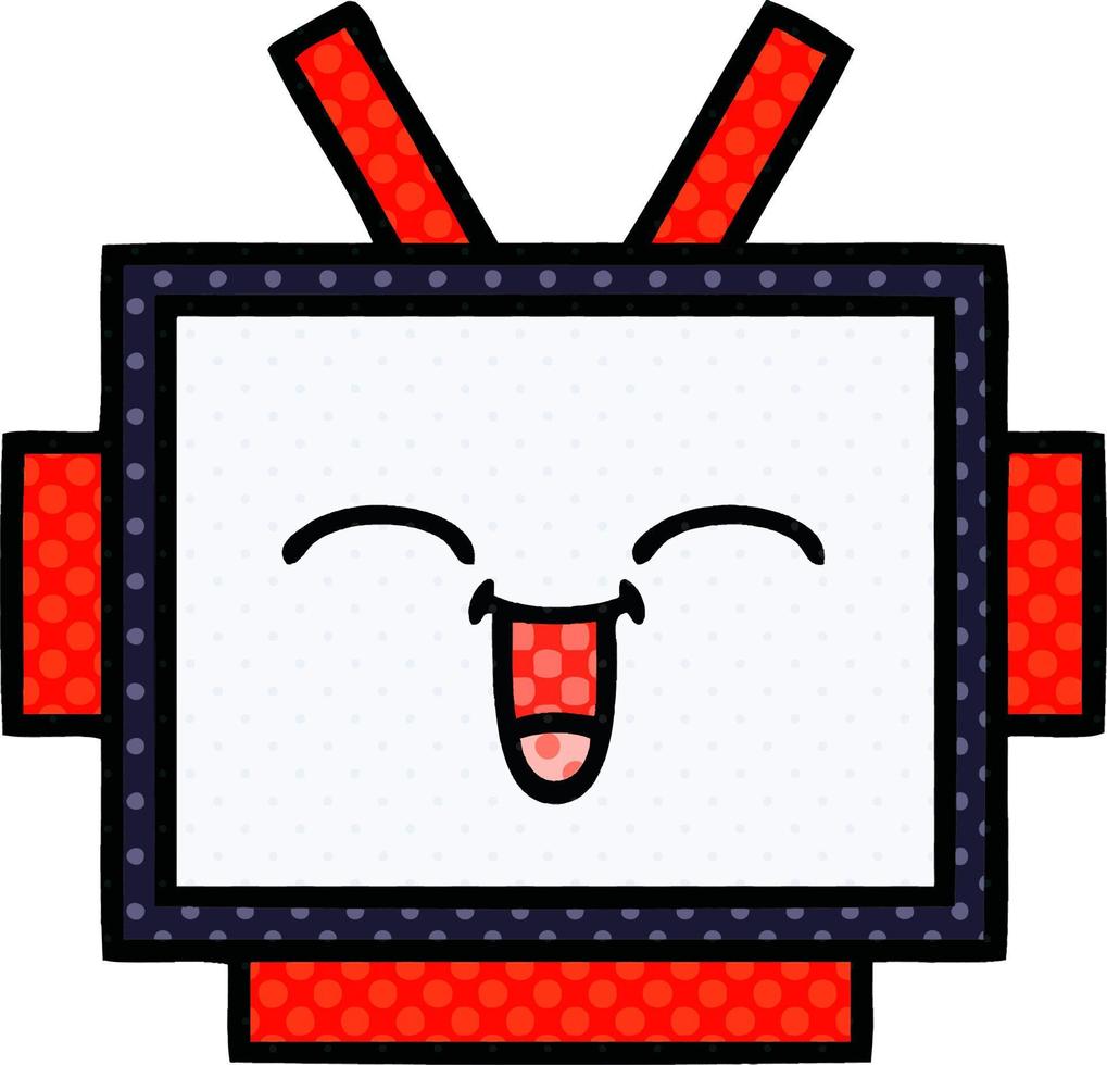 comic book style cartoon robot head vector