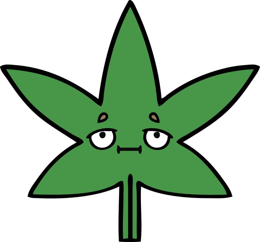 cute cartoon marijuana leaf vector