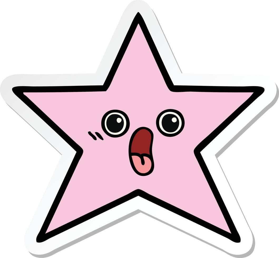 sticker of a cute cartoon star fish vector