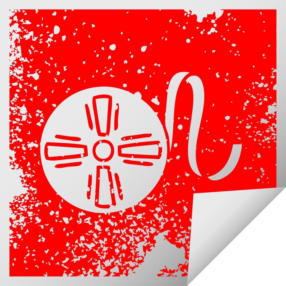 distressed square peeling sticker symbol movie tape vector