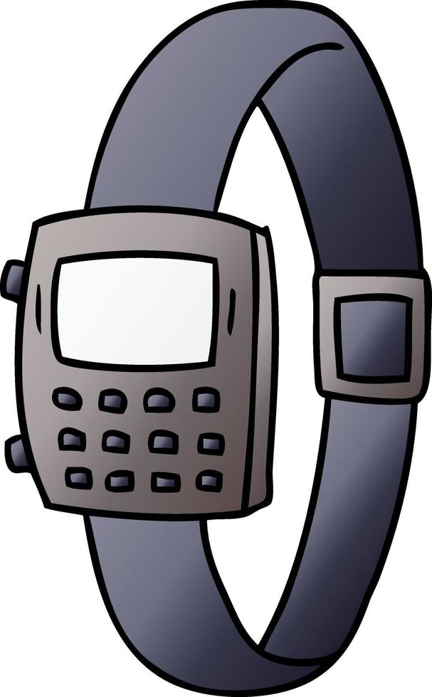 gradient cartoon doodle of a gradient watch vector