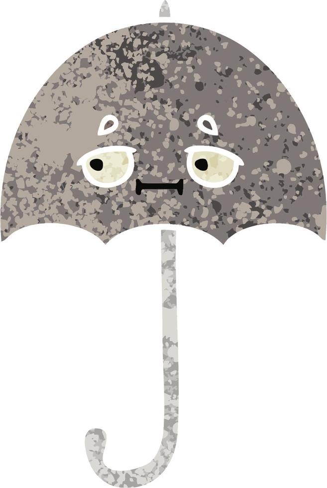 retro illustration style cartoon umbrella vector