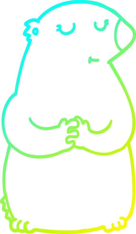cold gradient line drawing cute cartoon bear vector