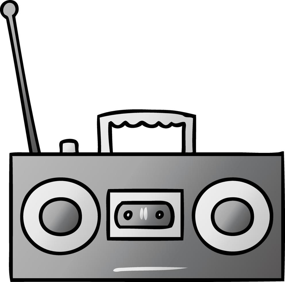 gradient cartoon doodle of a gradient cassette player vector
