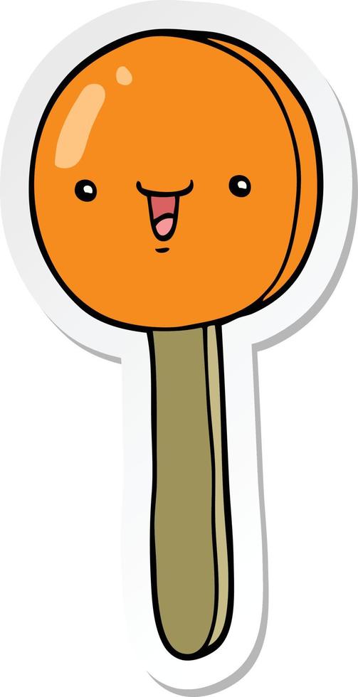 sticker of a cartoon lollipop vector