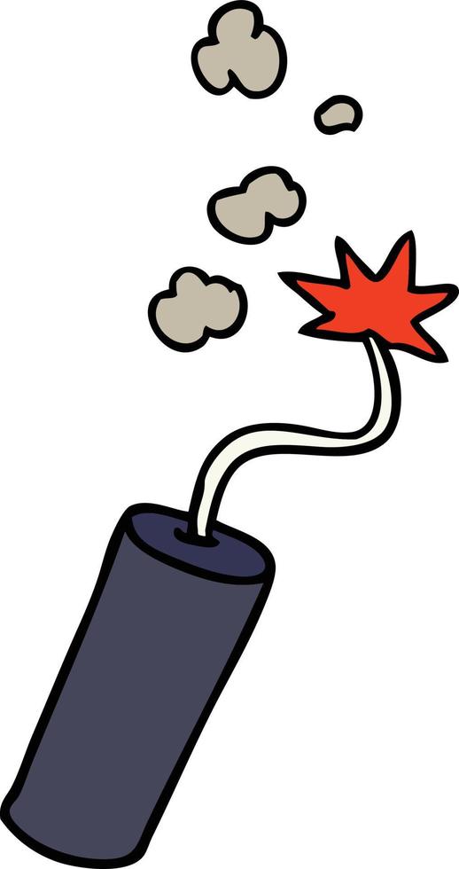 cartoon doodle of a lit dynamite stick vector