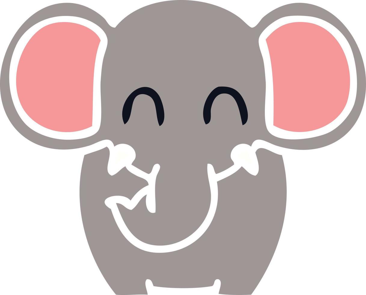 quirky hand drawn cartoon elephant vector
