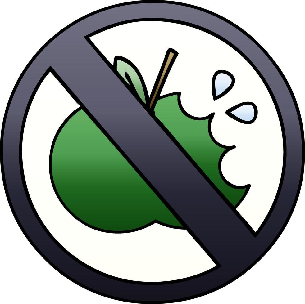 gradient shaded cartoon no eating sign vector