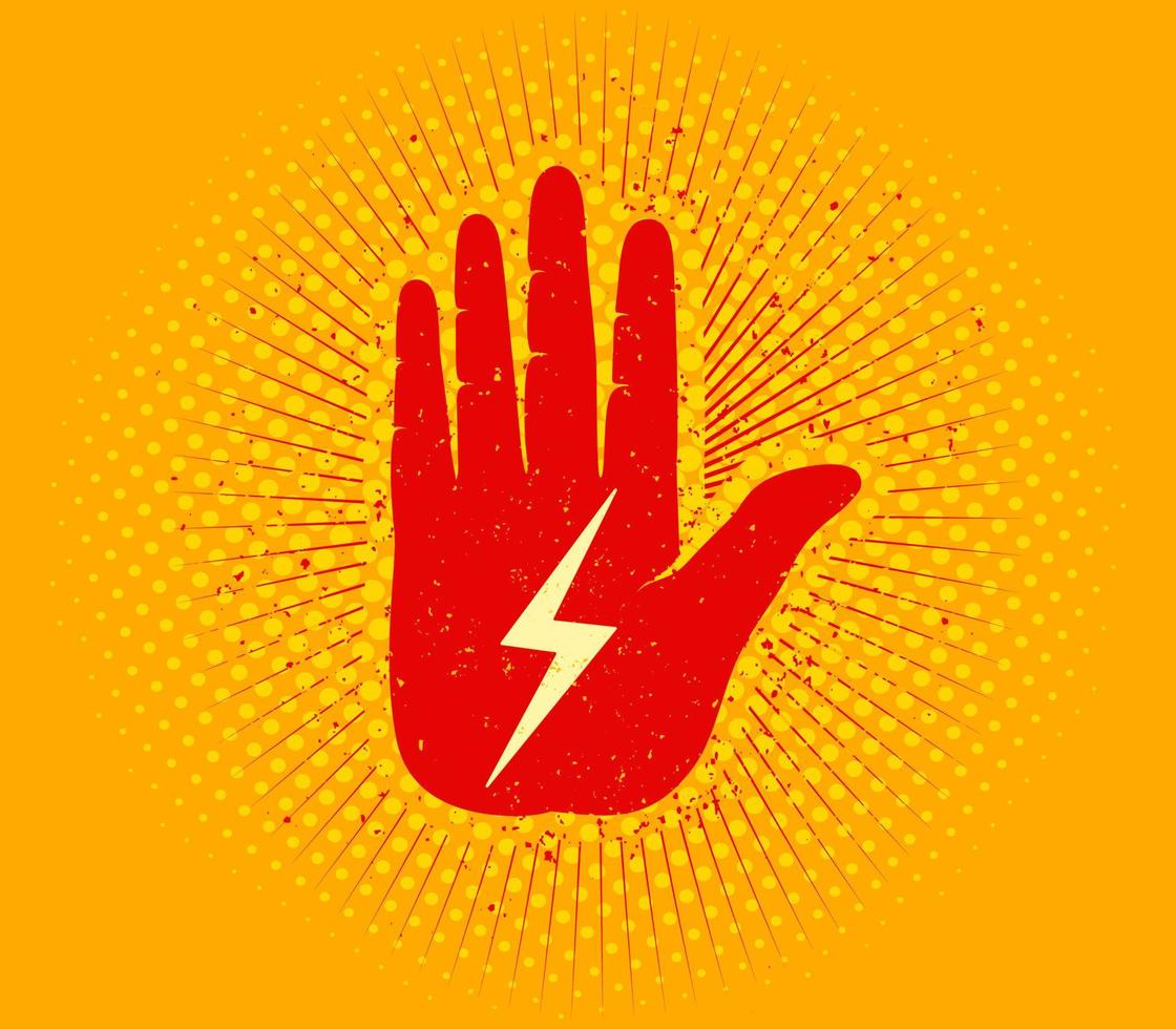 hand with lightning vector