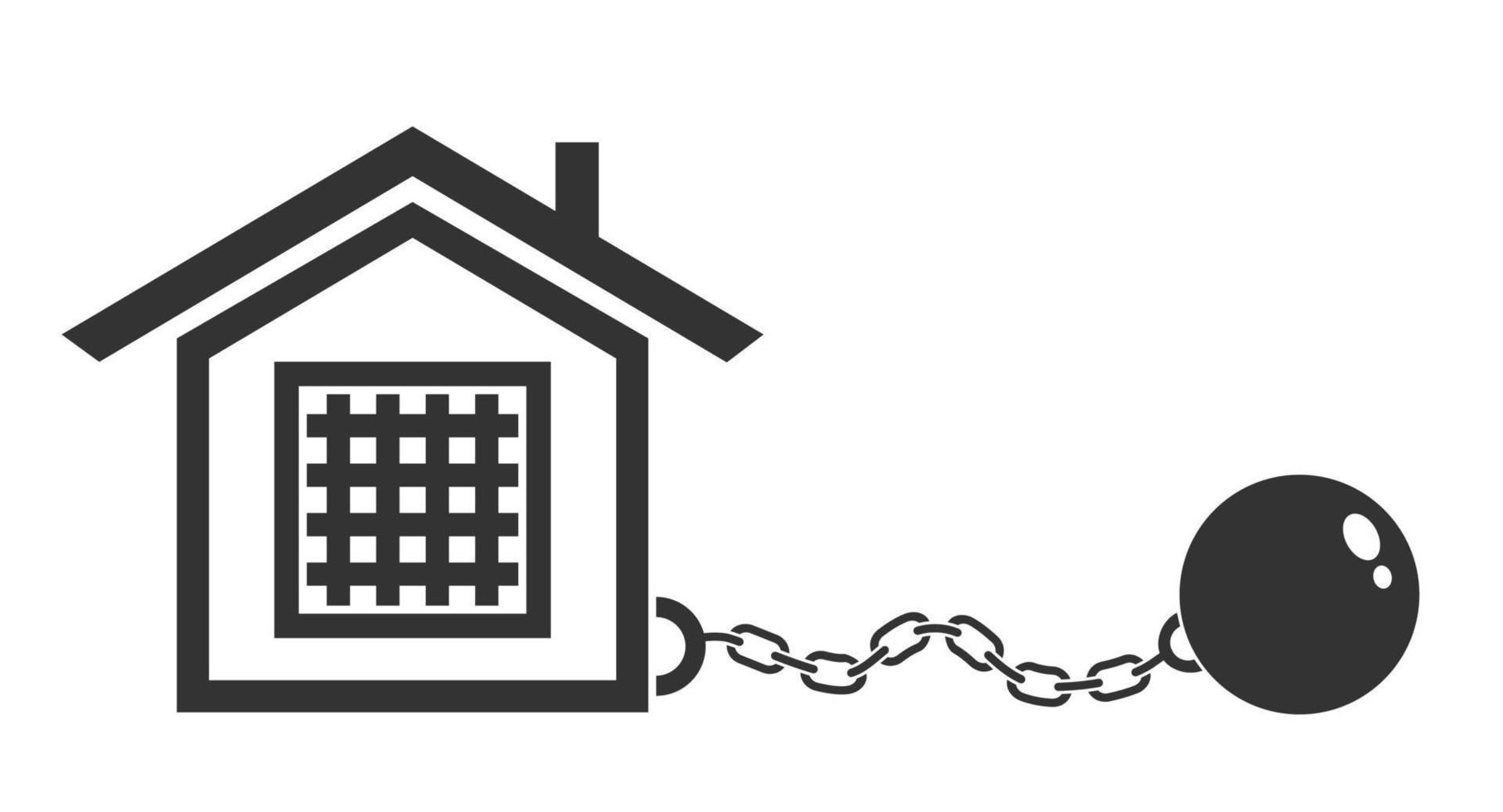 house with metal shackles vector