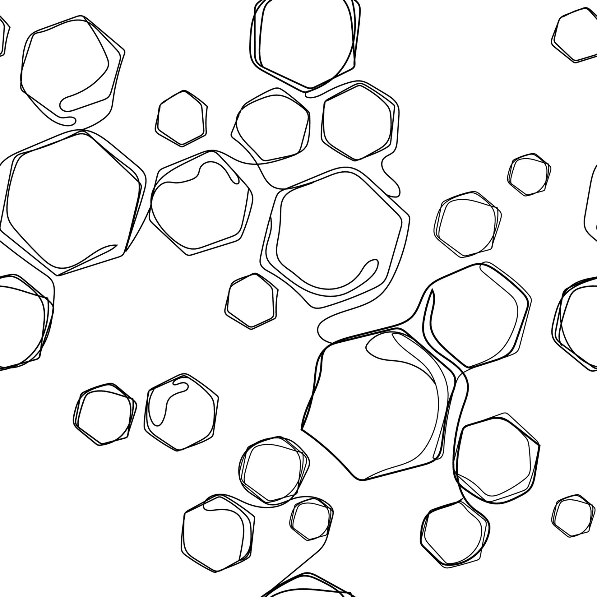 Seamless pattern of the white hexagon net. Transparent background