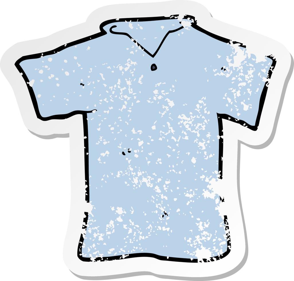 retro distressed sticker of a cartoon t shirt vector