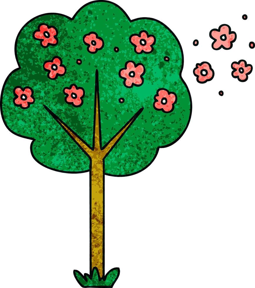 quirky hand drawn cartoon tree vector