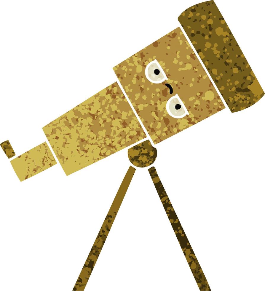 retro illustration style cartoon telescope vector