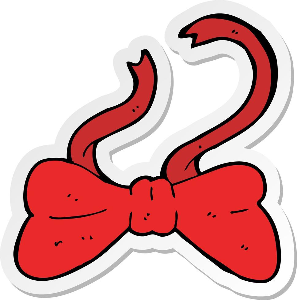 sticker of a cartoon bow tie vector