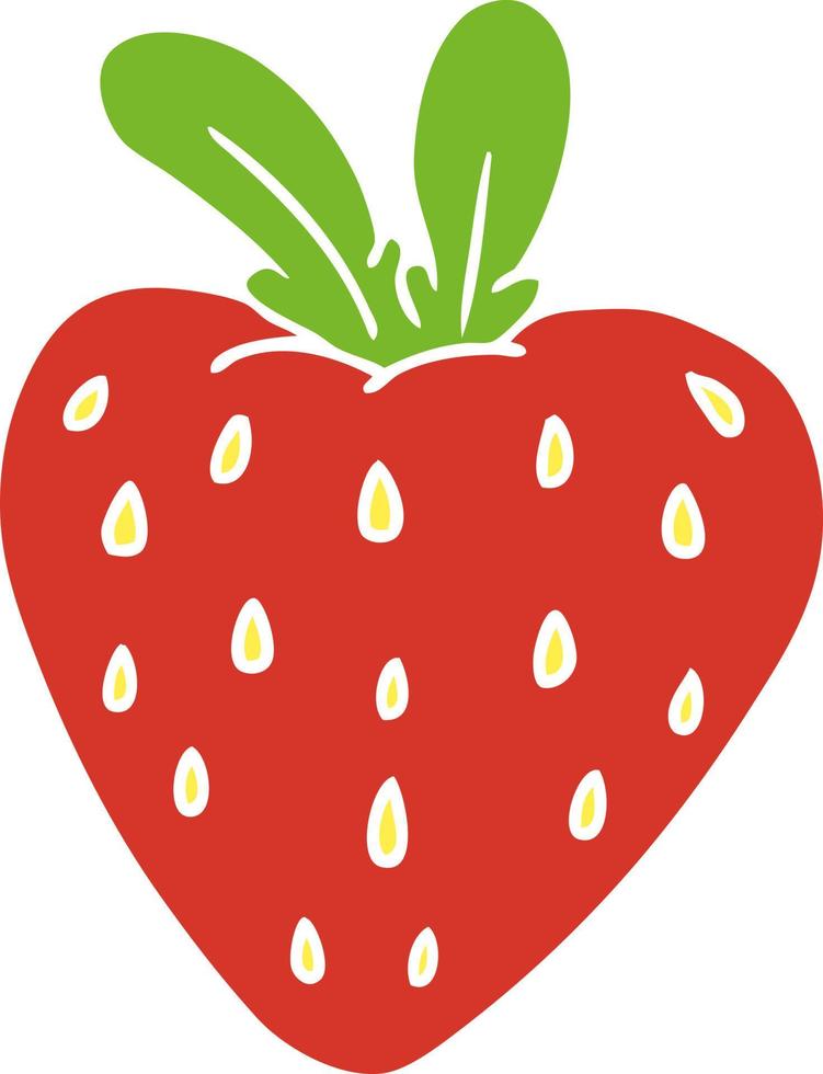 cartoon doodle of a fresh strawberry vector