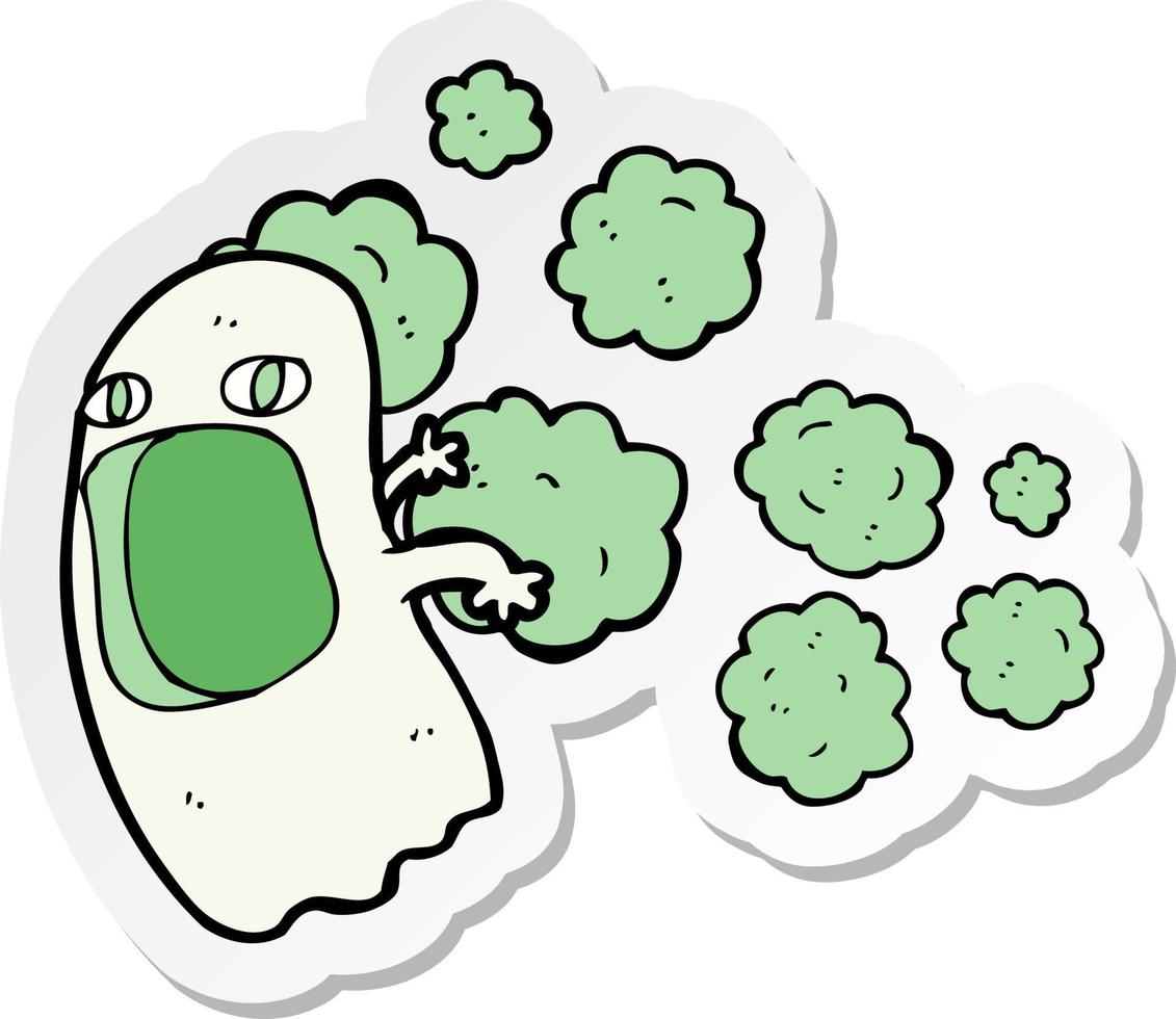 sticker of a cartoon ghost vector