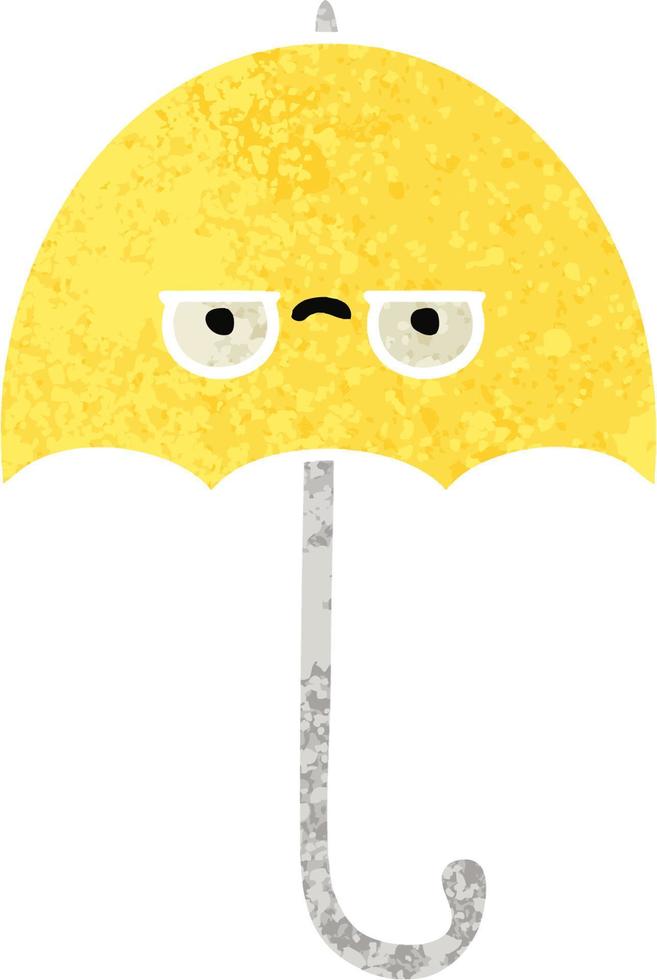 retro illustration style cartoon umbrella vector