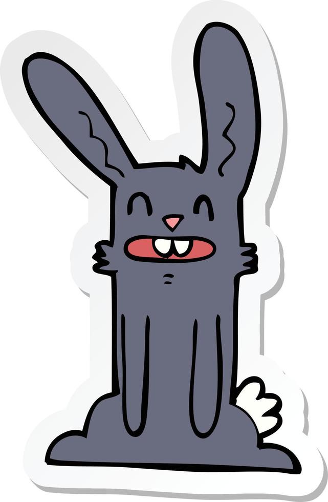 sticker of a cartoon rabbit vector