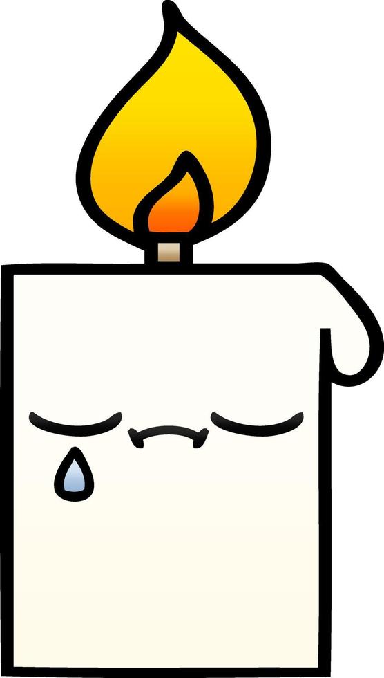 gradient shaded cartoon lit candle vector