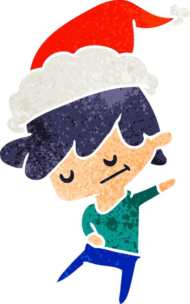 dibujos animados retro de navidad de kawaii boy vector