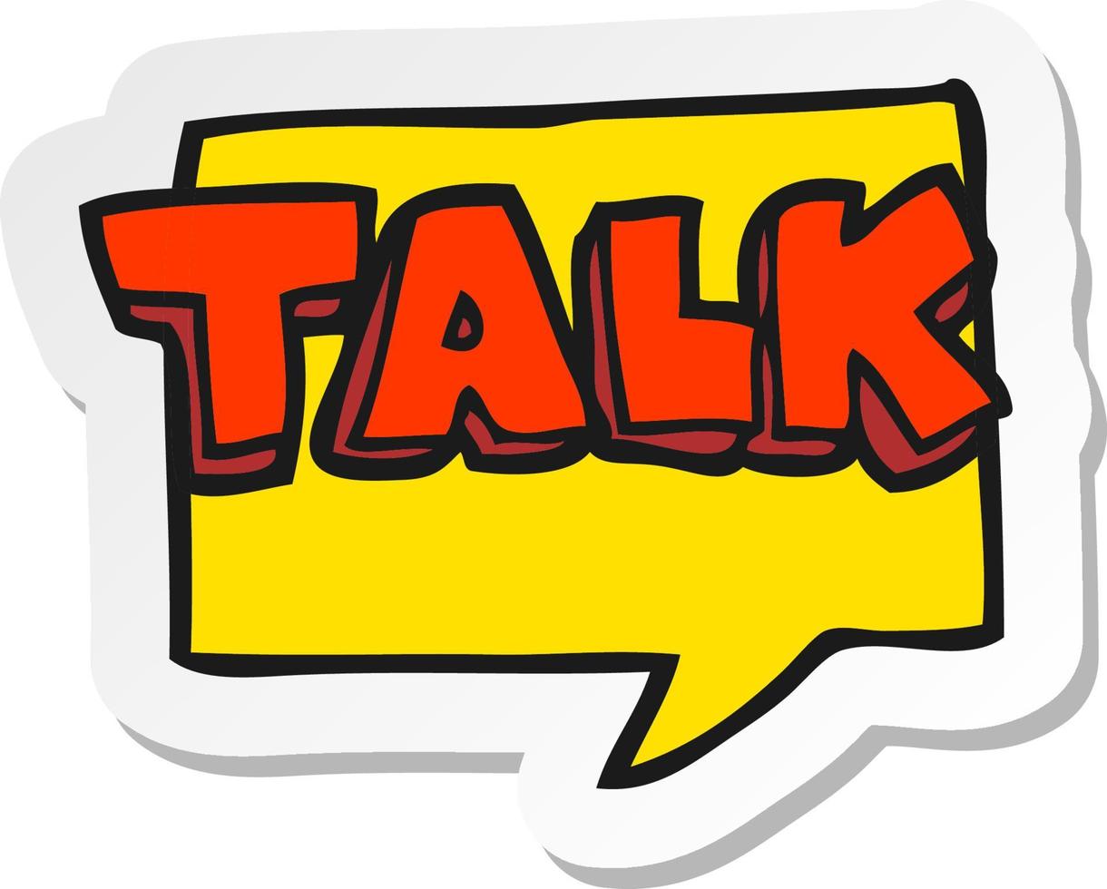 sticker of a cartoon talk symbol vector