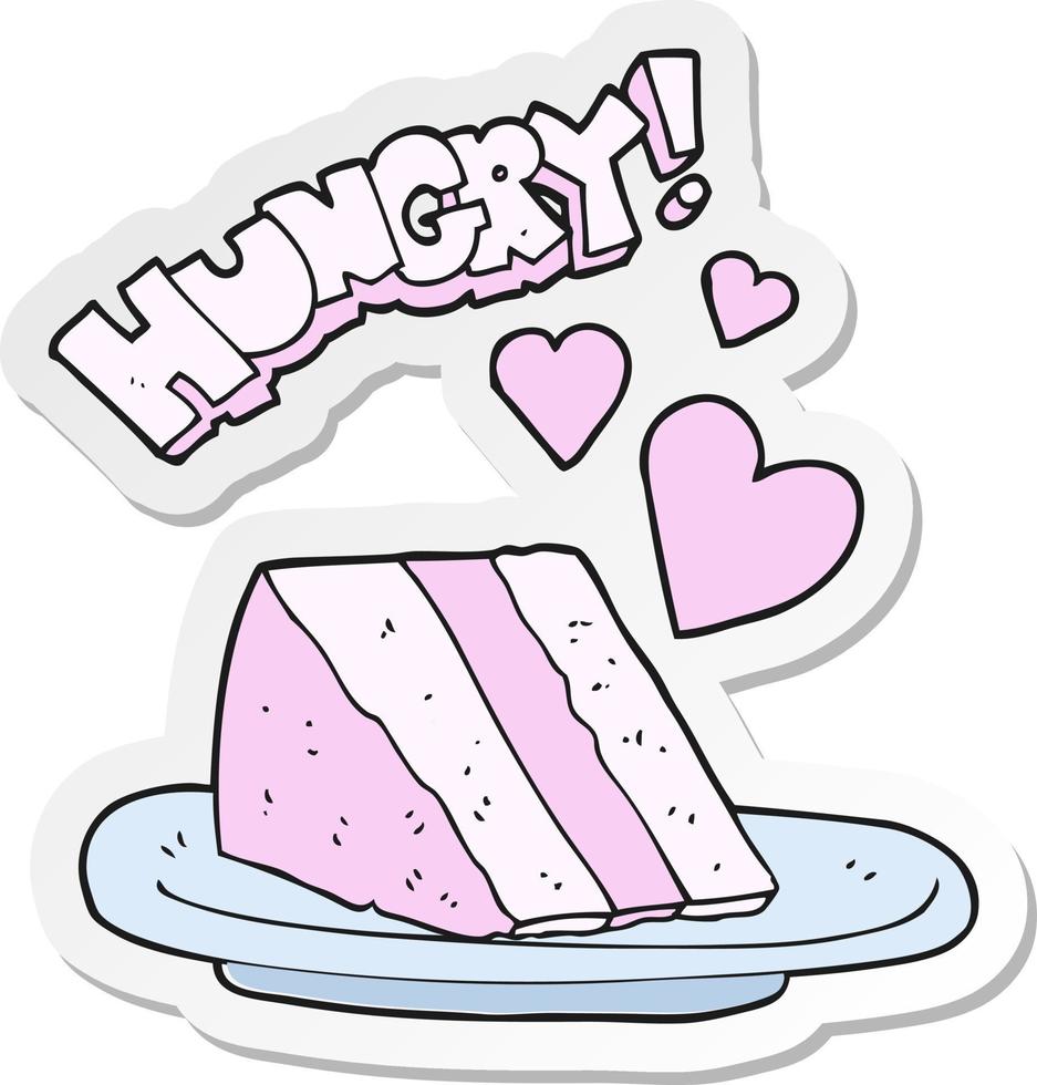 sticker of a cartoon lovely cake vector