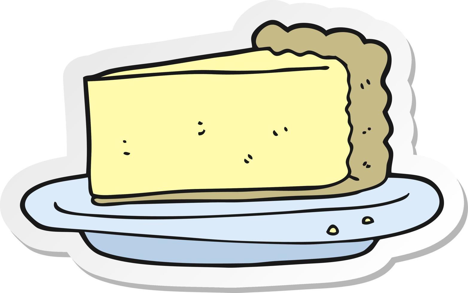 pegatina de una tarta de queso de dibujos animados vector