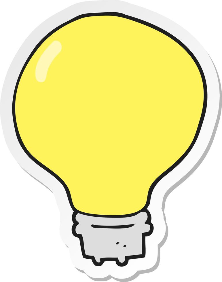 sticker of a cartoon light bulb vector