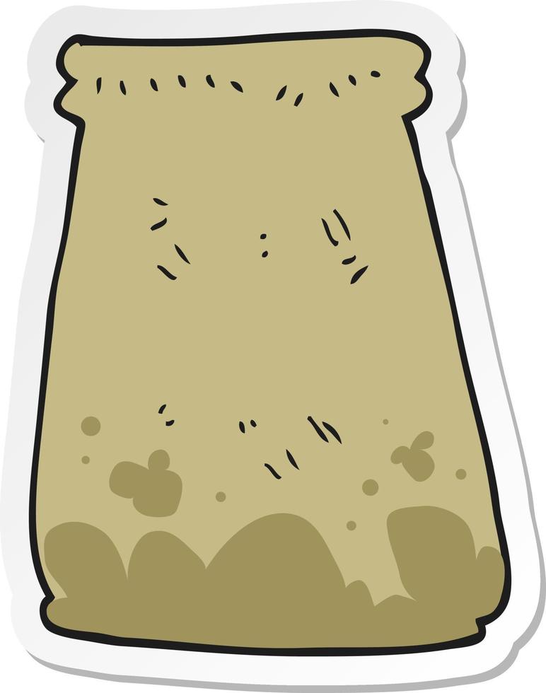 sticker of a cartoon paper bag vector