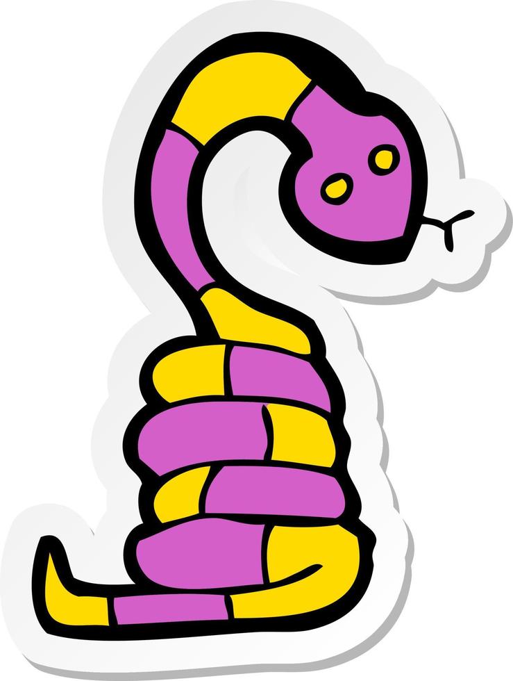 sticker of a cartoon snake vector