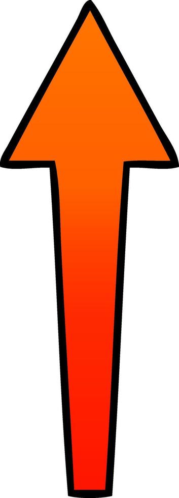 quirky gradient shaded cartoon arrow vector