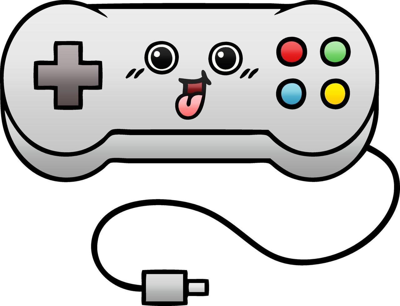 gradient shaded cartoon game controller vector