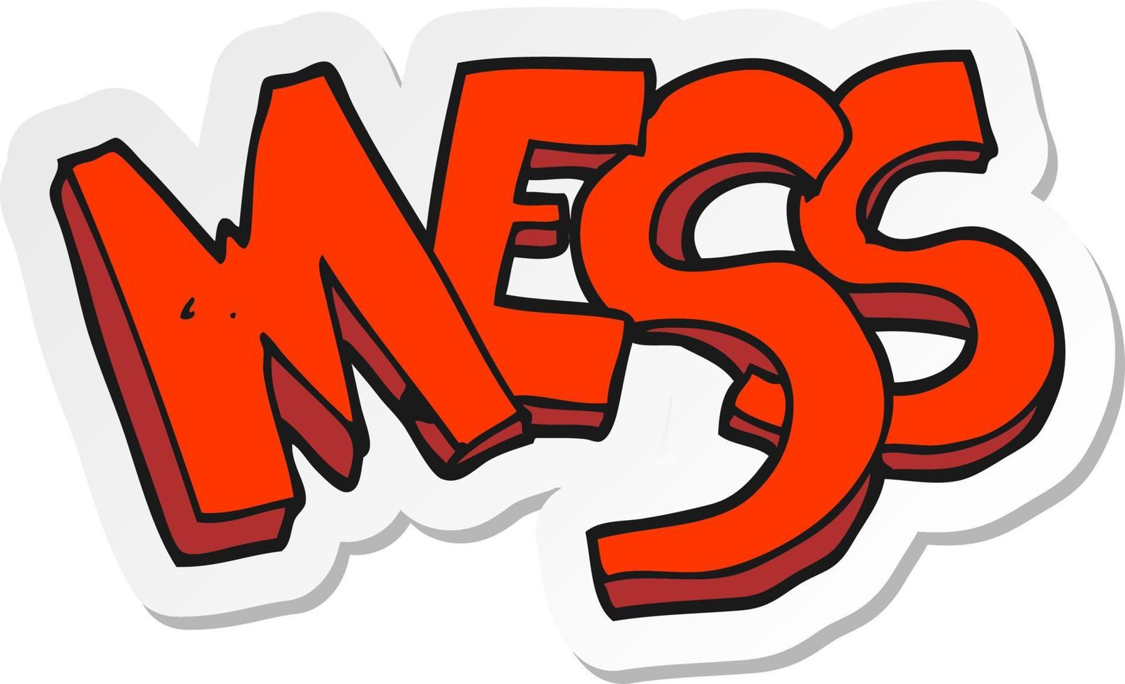 sticker of a cartoon mess vector