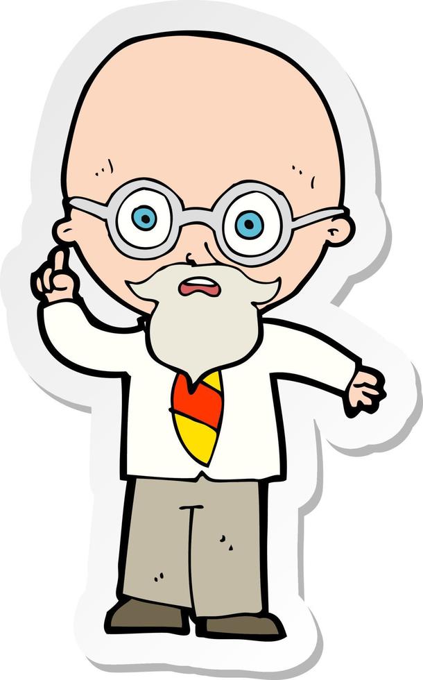 sticker of a cartoon professor vector