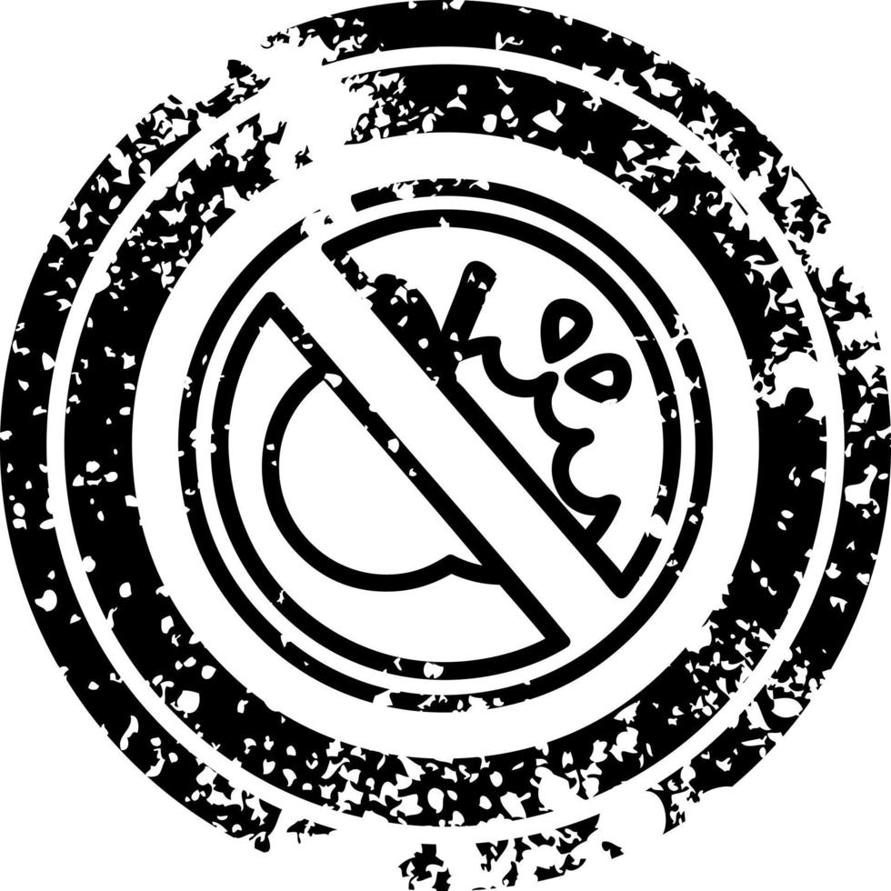 no healthy food distressed icon vector