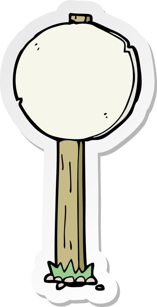 sticker of a cartoon sign post vector