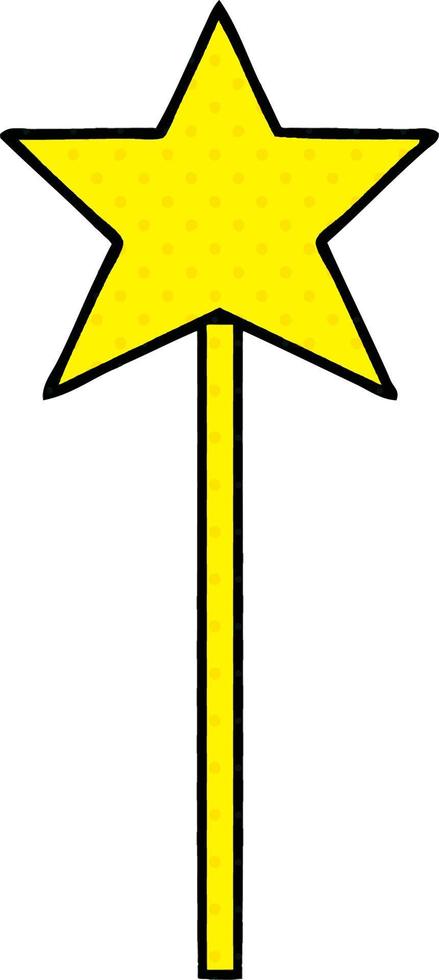 comic book style cartoon star wand vector