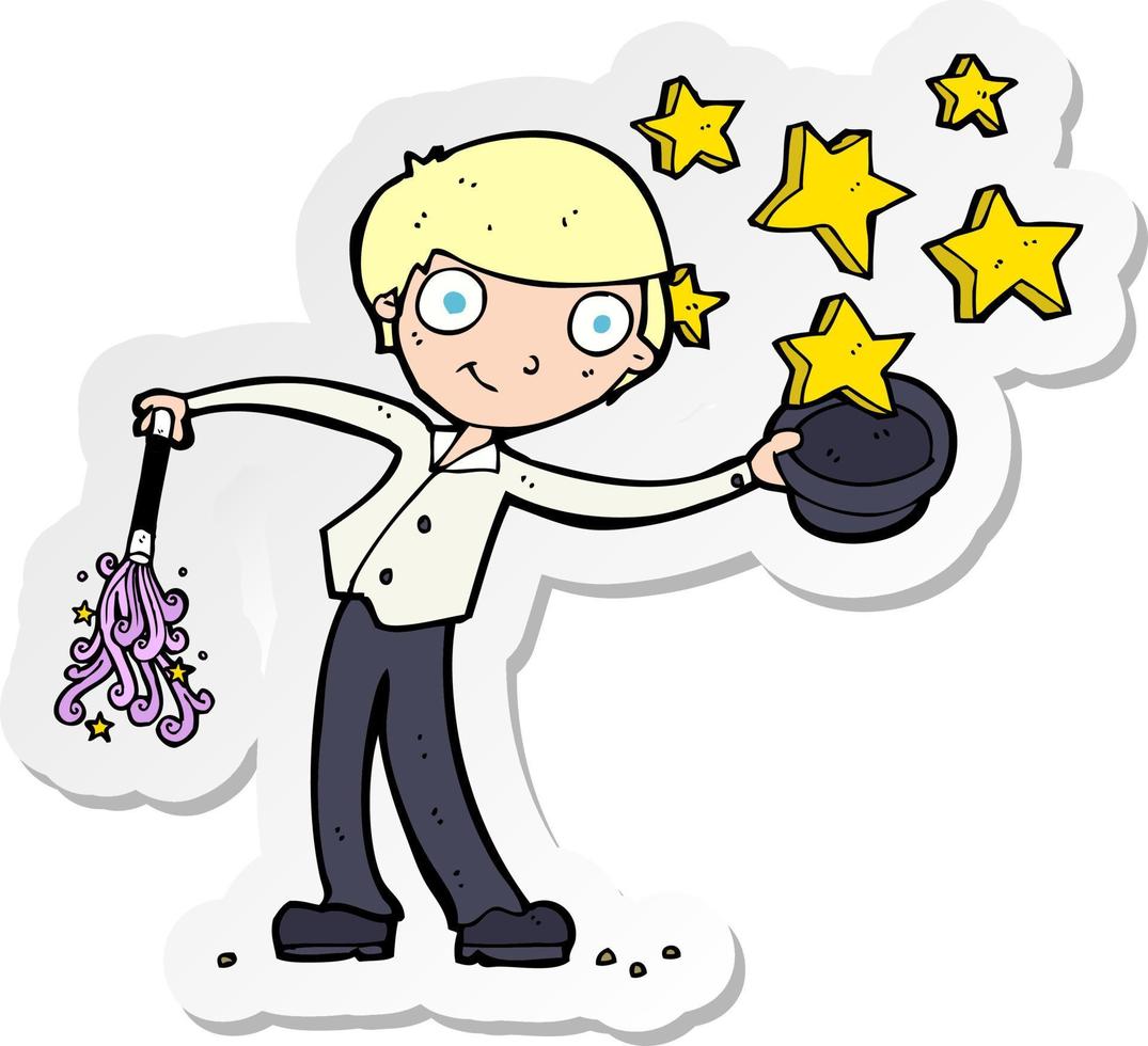 sticker of a cartoon man in bolwer hat vector