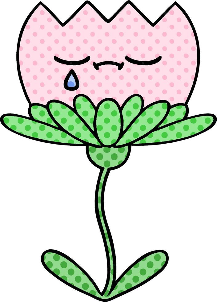 comic book style cartoon flower vector