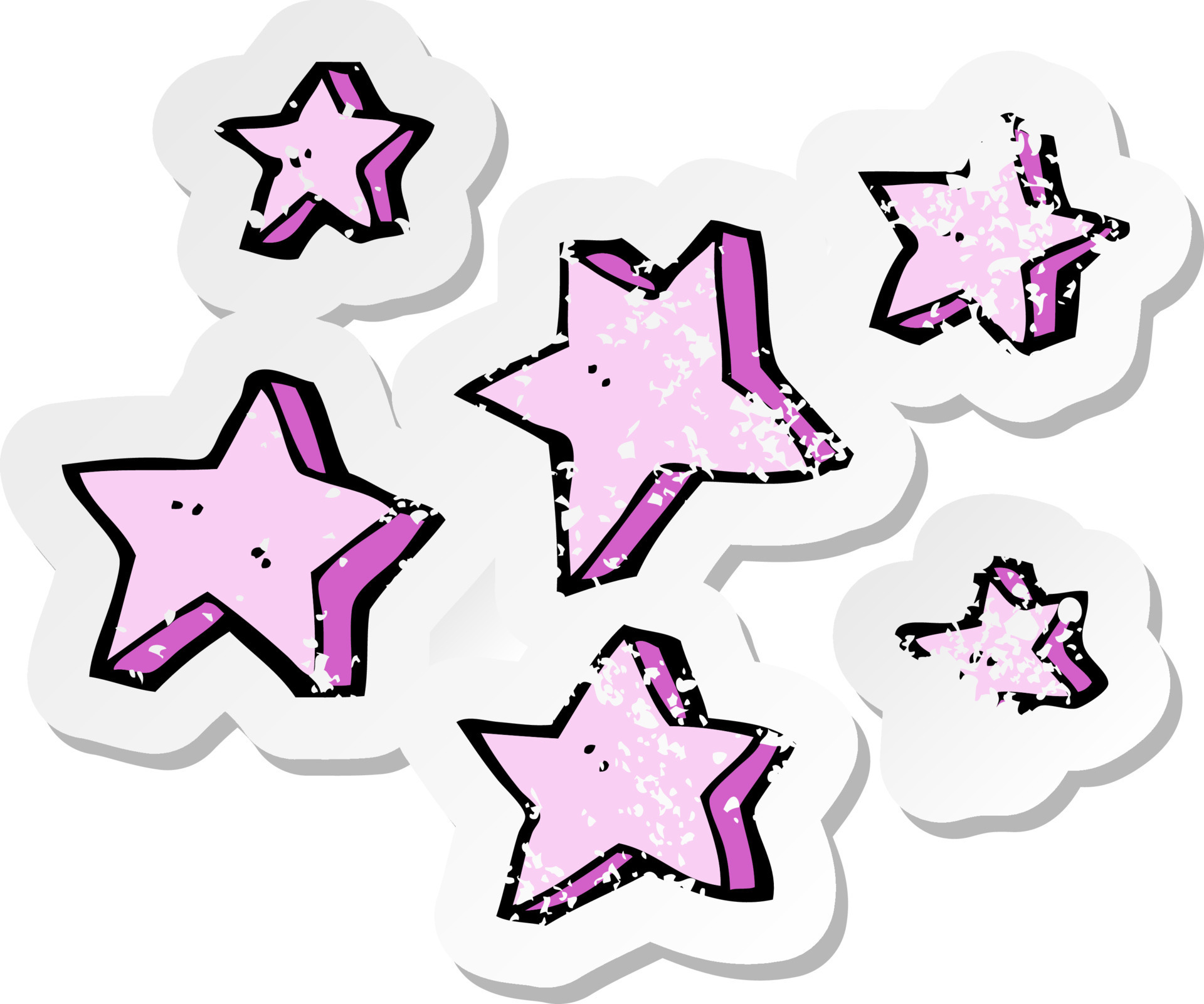 Pink Stars Aesthetic Sticker