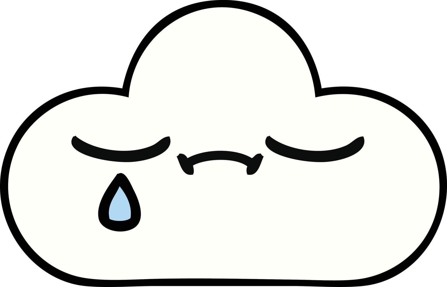 cute cartoon sad cloud vector