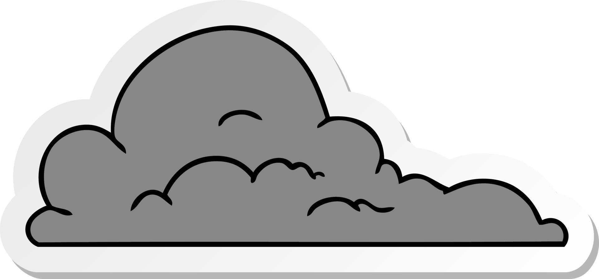 sticker cartoon doodle of white large clouds vector