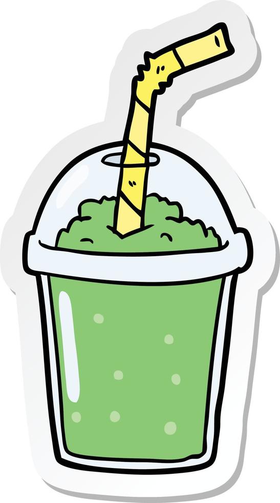 sticker of a cartoon iced smoothie vector
