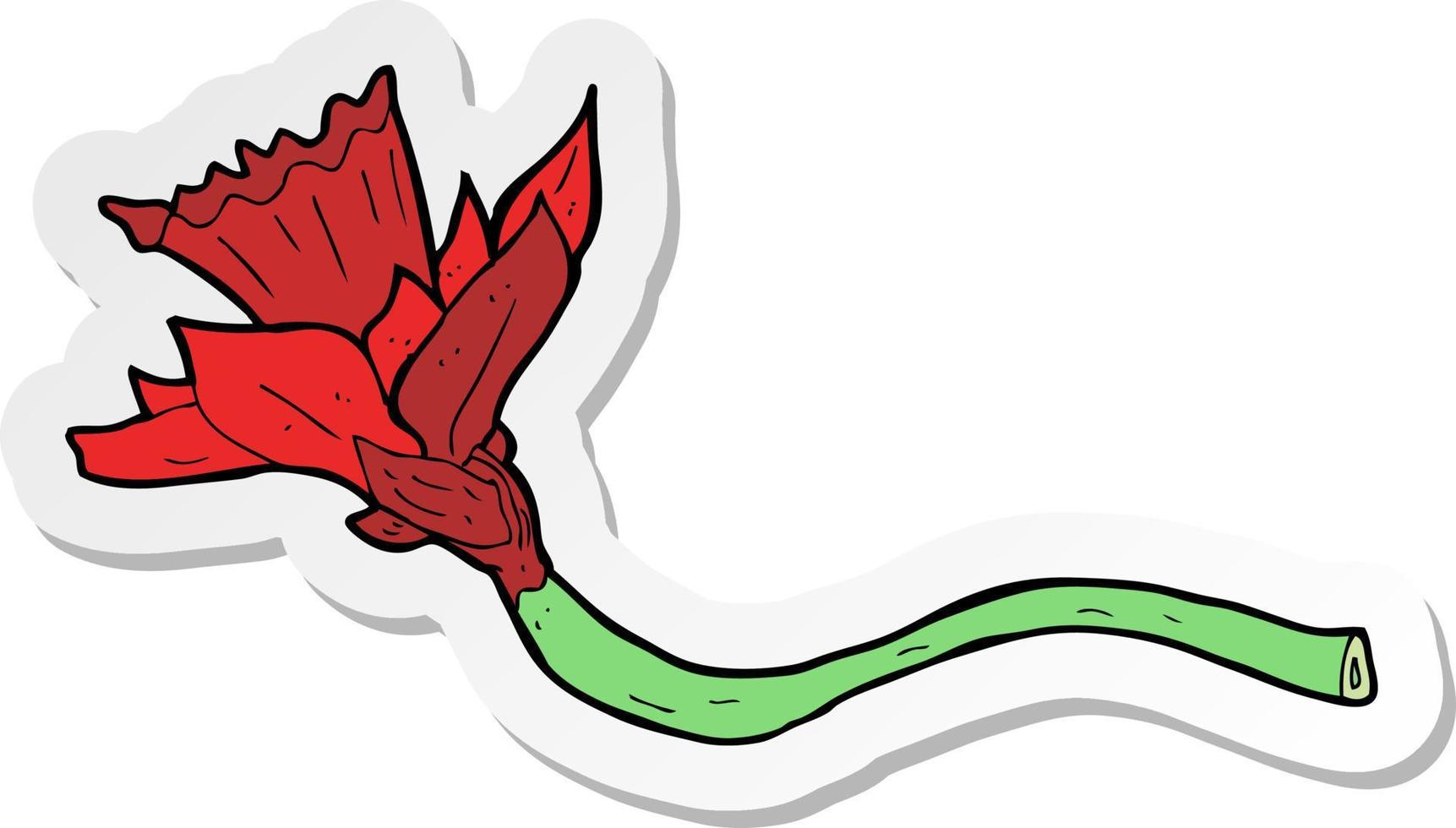 sticker of a cartoon daffodil flower vector