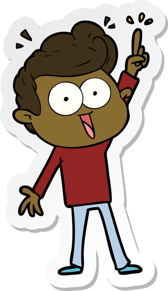 sticker of a cartoon staring man vector