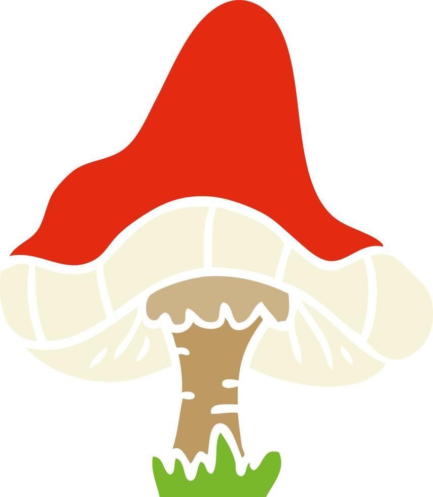 cartoon doodle of a single mushroom vector