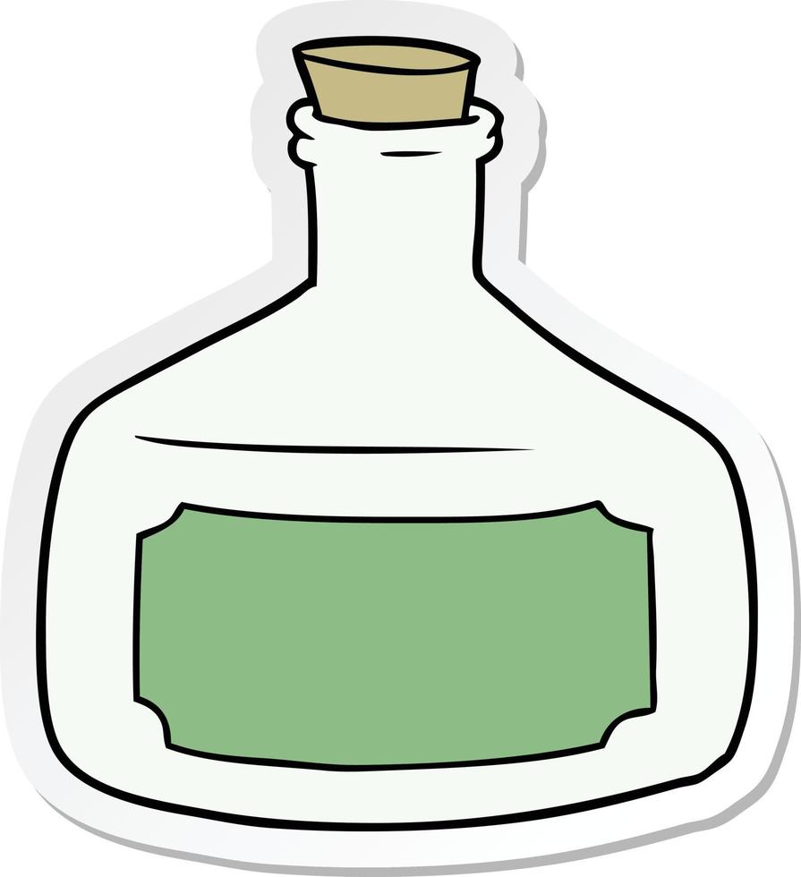 sticker of a old bottle cartoon vector