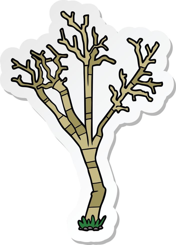 sticker of a cartoon winter tree vector